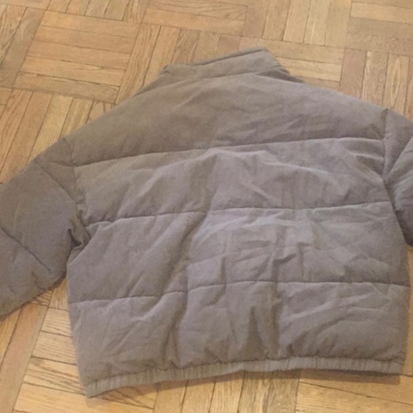 super cool corduroy puffer Jacket, bomber cut, brown/grey, xxl, relaxed fit , - Picture 2 of 8
